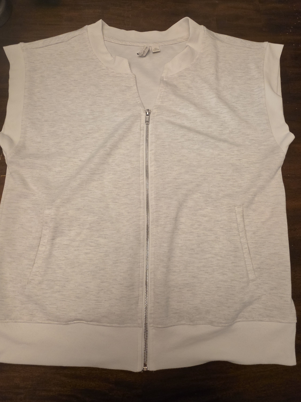 Live Well J Jill Gray Full Zip Mock Neck Lounge Vest Size Medium